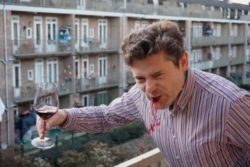 Simon Woolf registering his displeasure of a natural wine